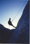 Jackson practises his abseiling